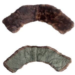 Brown Real Fur Coat Collar Lined Elegant Soft Upcycle Auburn Animal Hair